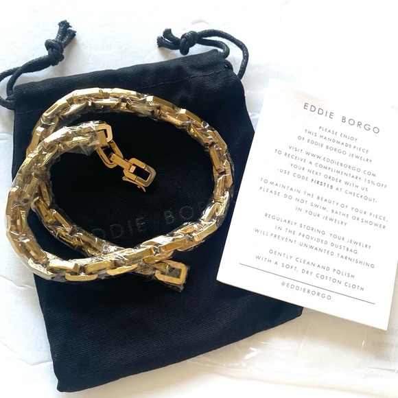 Eddie Borgo Supra Link Chain Gold Statement Necklace 17" Length NWT Retail $425 - Picture 10 of 13